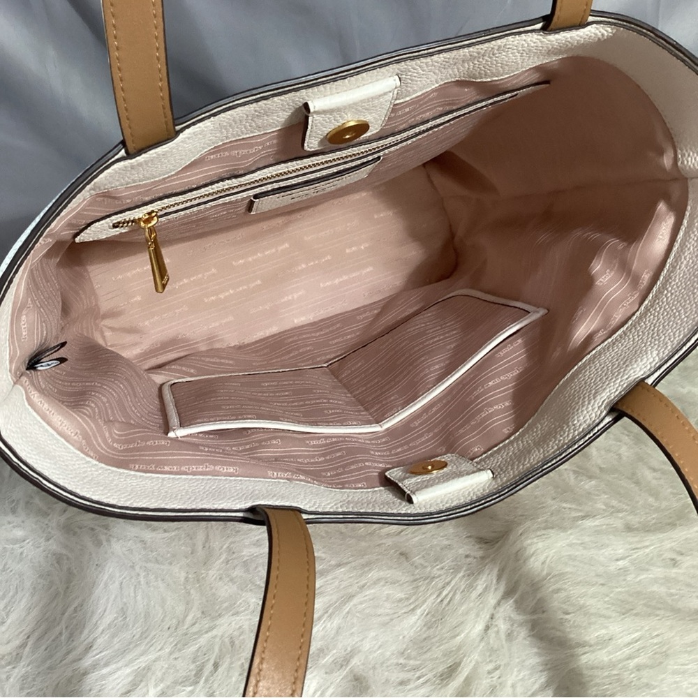 Kate Spade x Alexander Girard “LOVE” Heart Embossed White Leather Tote Bag - Picture 11 of 13